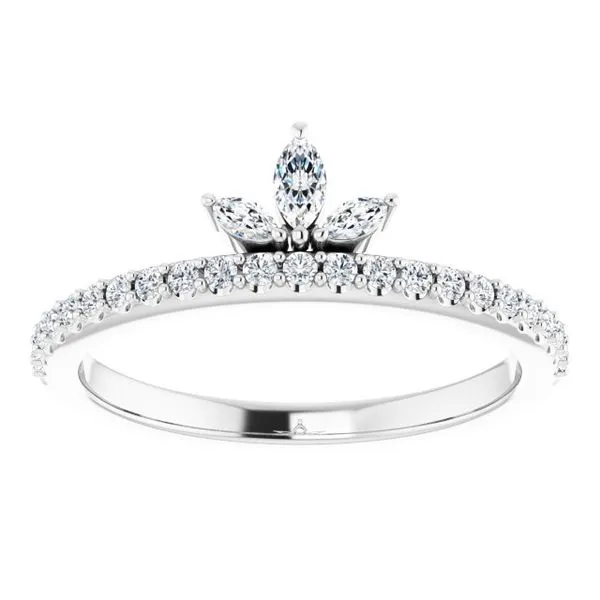 Accented Stackable Crown Ring Image 3 Becky Beck's Jewelry DeKalb, IL