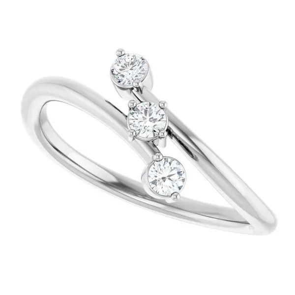 Three-Stone Bypass Ring Image 5 Milan's Jewelry Inc Sarasota, FL