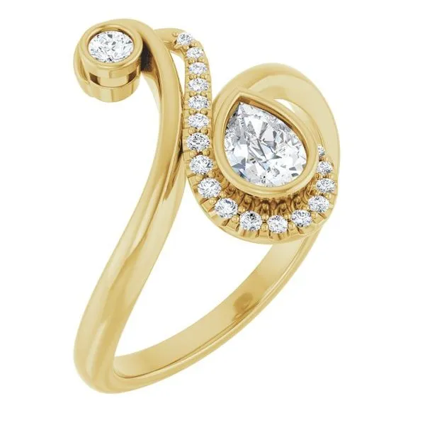 Bezel-Set Bypass Ring J. Meredith Jewelers Delafield, WI