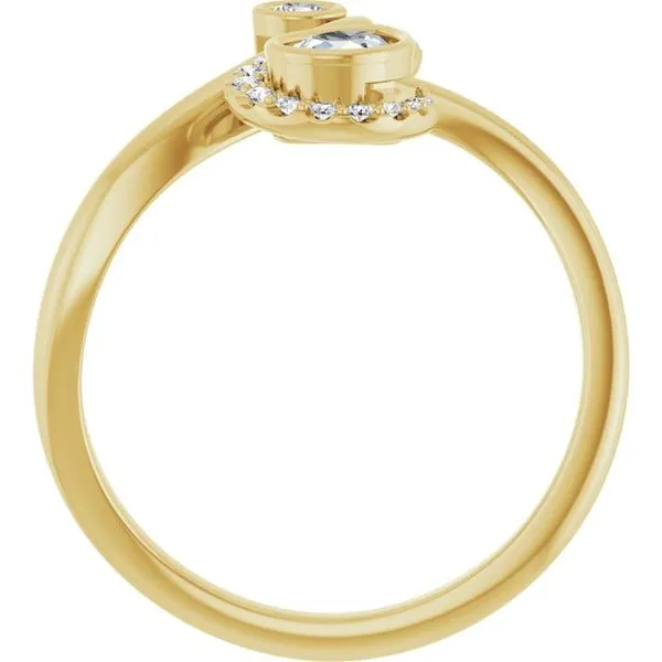 Bezel-Set Bypass Ring Image 2 J. Meredith Jewelers Delafield, WI