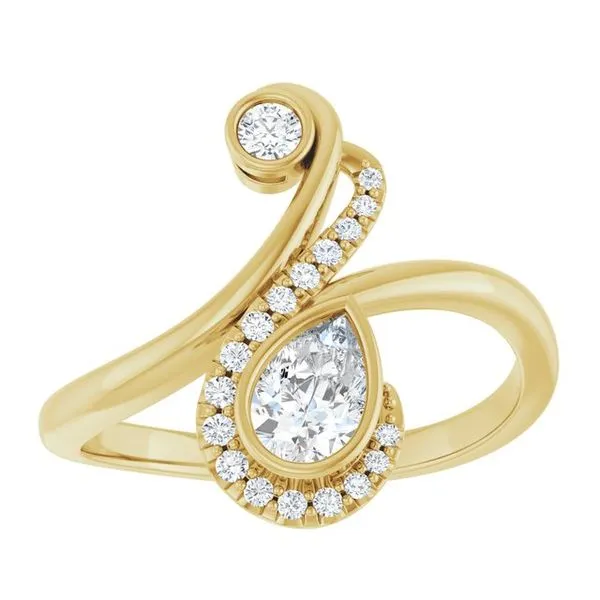 Bezel-Set Bypass Ring Image 3 Rasmussen Jewelers Spanish Fork, UT