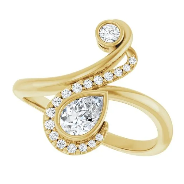 Bezel-Set Bypass Ring Image 5 Hopman Jewelers Elkhart, IN