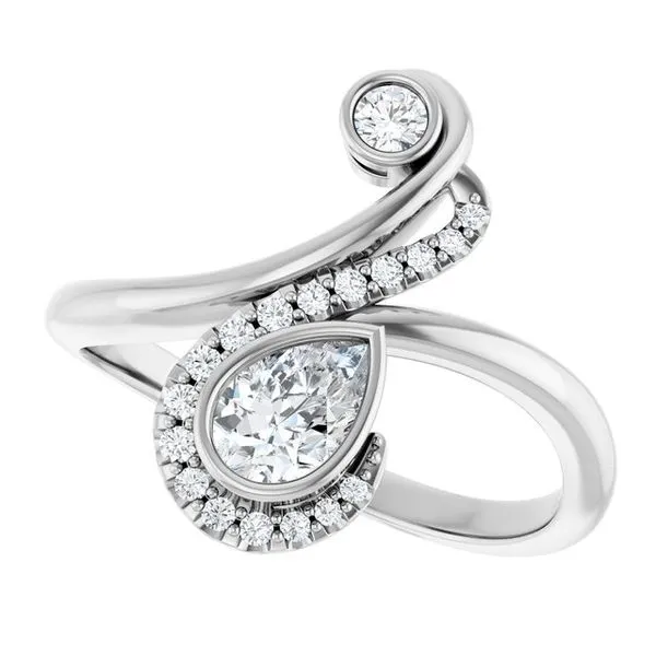 Bezel-Set Bypass Ring Image 5 Rasmussen Jewelers Spanish Fork, UT