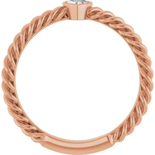 Stackable Bezel-Set Heart Rope Ring Image 2 Rasmussen Jewelers Spanish Fork, UT