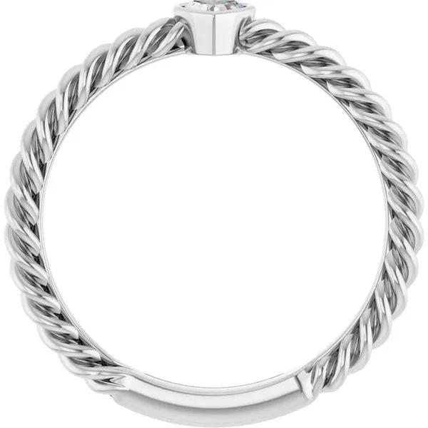 Stackable Bezel-Set Heart Rope Ring Image 2 Arnold's Jewelry and Gifts Logansport, IN