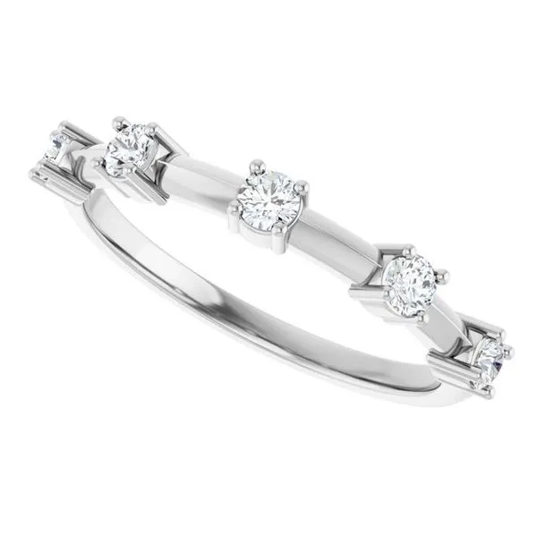 Knife-Edge Five-Stone Anniversary Band Image 5 L & L jewelers Scarborough, ME