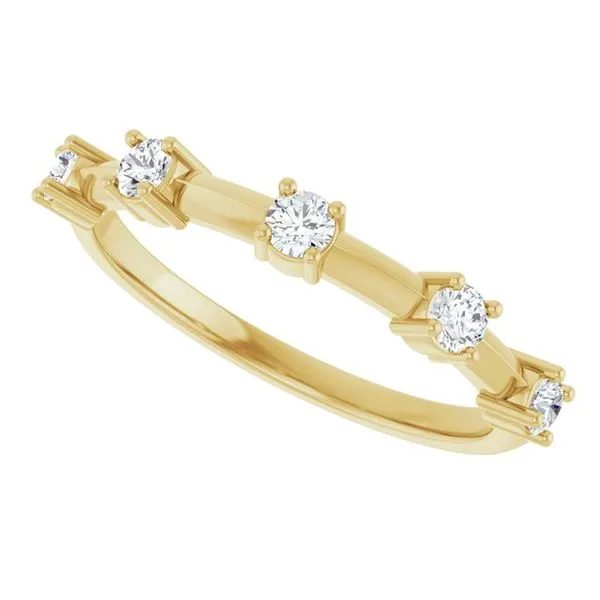 Knife-Edge Five-Stone Anniversary Band Image 5 L & L jewelers Scarborough, ME