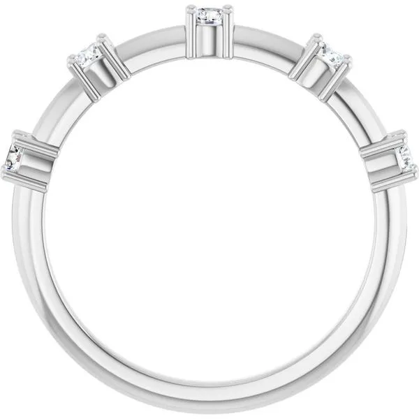 Knife-Edge Five-Stone Anniversary Band Image 2 L & L jewelers Scarborough, ME