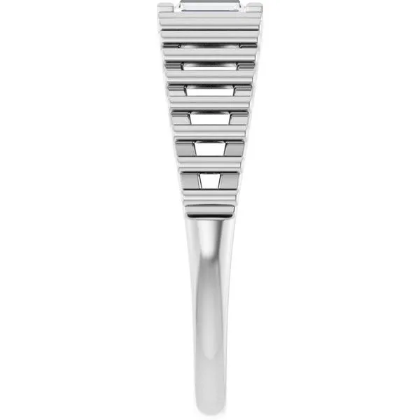 Straight Baguette Solitaire Ring Image 4 Woelk's House of Diamonds Russell, KS