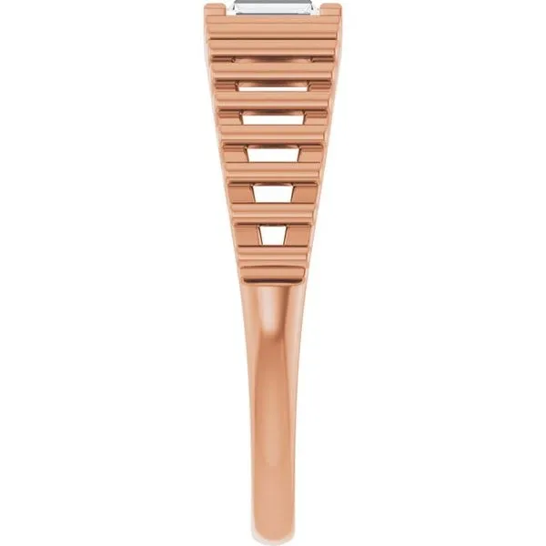 Straight Baguette Solitaire Ring Image 4 Milan's Jewelry Inc Sarasota, FL