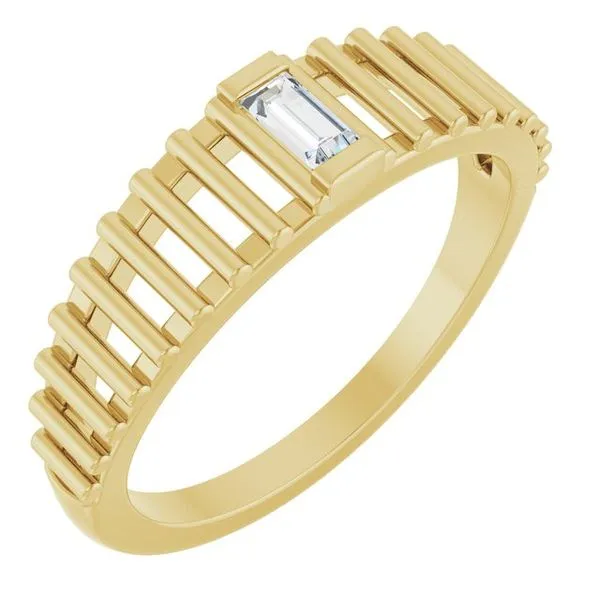 Straight Baguette Solitaire Ring D'Errico Jewelry Scarsdale, NY