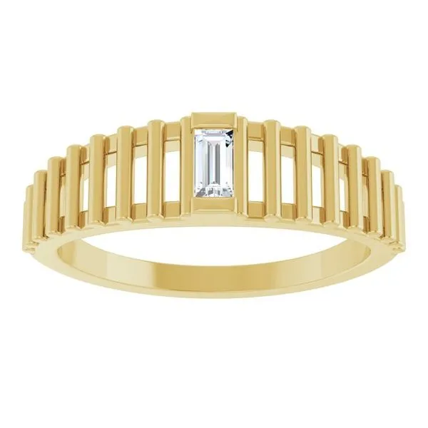 Straight Baguette Solitaire Ring Image 3 D'Errico Jewelry Scarsdale, NY