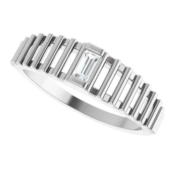 Straight Baguette Solitaire Ring Image 5 Gaines Jewelry FLINT, MI