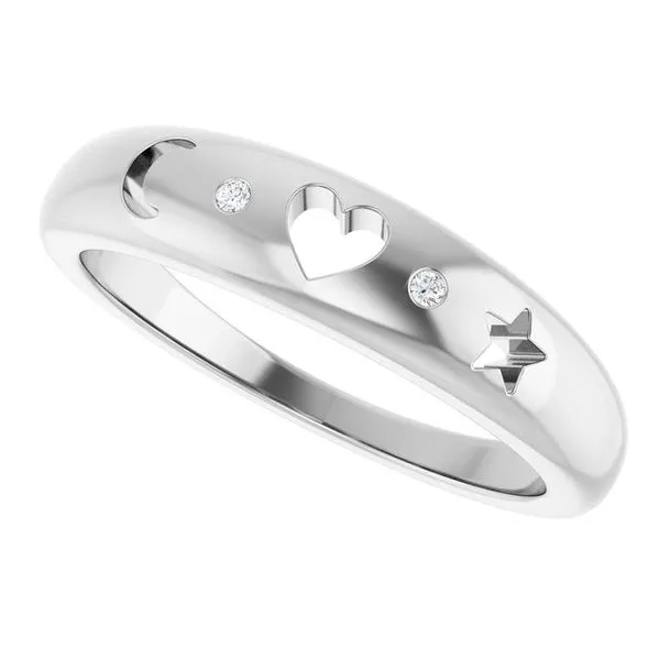 Accented Celestial Pierced Ring Image 5 Milan's Jewelry Inc Sarasota, FL