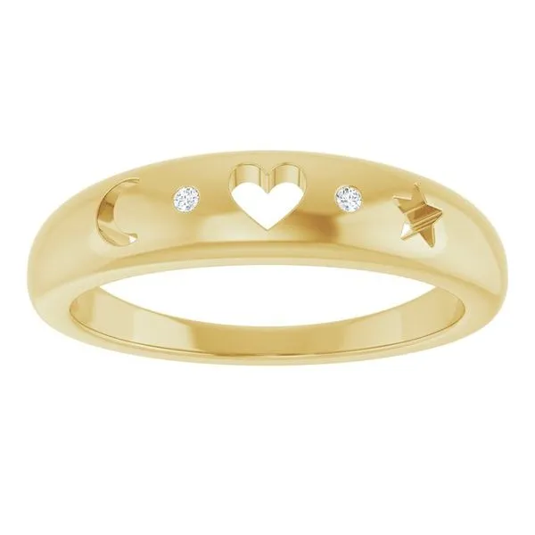 Accented Celestial Pierced Ring Image 3 Milan's Jewelry Inc Sarasota, FL