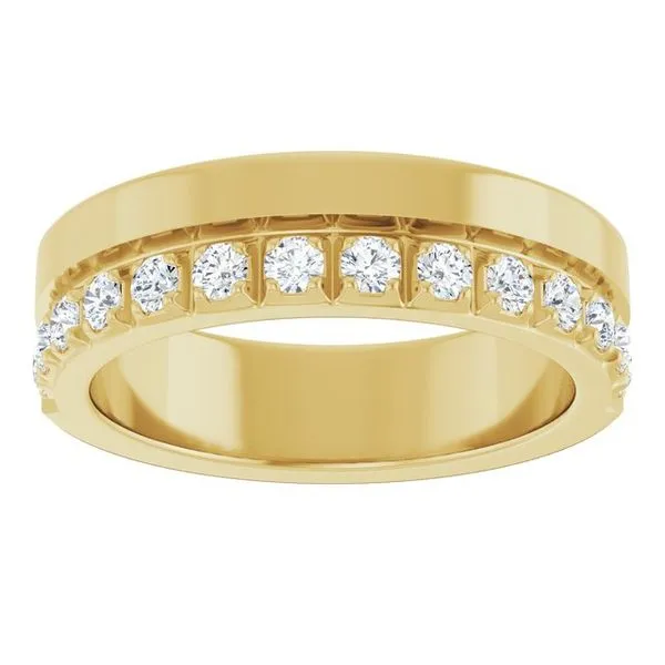 Single Sided Stepped-Edge Anniversary Band Image 3 L & L jewelers Scarborough, ME