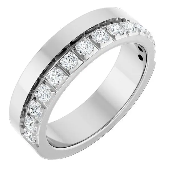 Single Sided Stepped-Edge Anniversary Band L & L jewelers Scarborough, ME