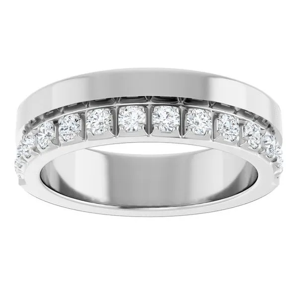 Single Sided Stepped-Edge Anniversary Band Image 3 L & L jewelers Scarborough, ME
