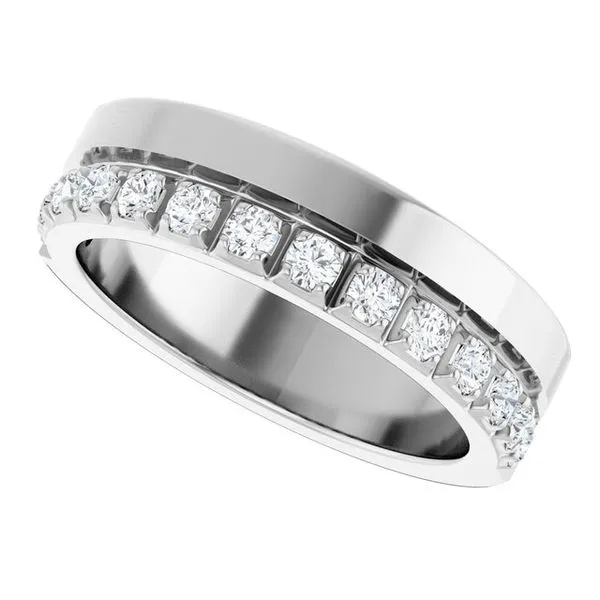 Single Sided Stepped-Edge Anniversary Band Image 5 L & L jewelers Scarborough, ME