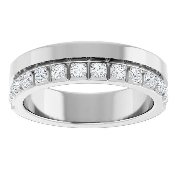 Single Sided Stepped-Edge Anniversary Band Image 3 L & L jewelers Scarborough, ME