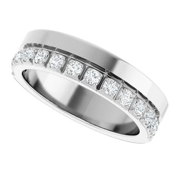 Single Sided Stepped-Edge Anniversary Band Image 5 L & L jewelers Scarborough, ME