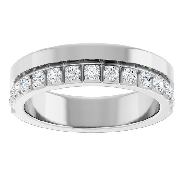 Single Sided Stepped-Edge Anniversary Band Image 3 L & L jewelers Scarborough, ME