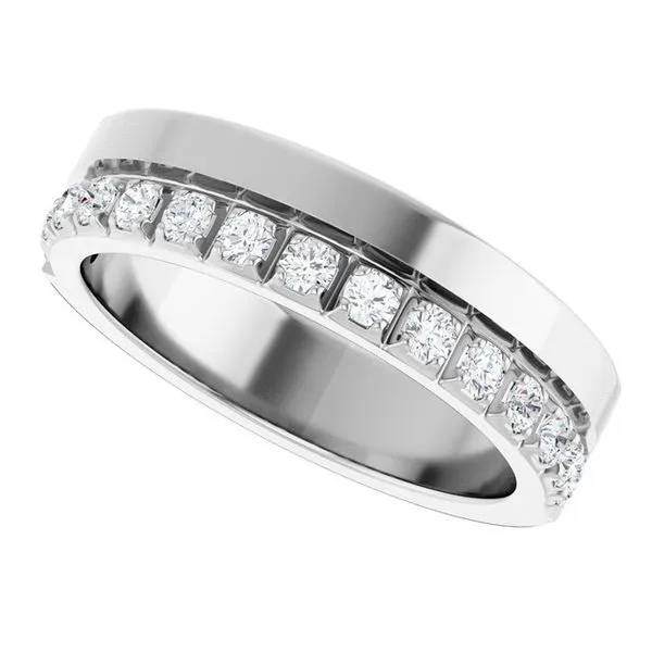 Single Sided Stepped-Edge Anniversary Band Image 5 L & L jewelers Scarborough, ME