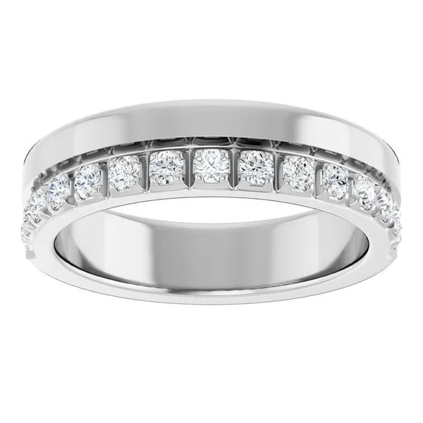 Single Sided Stepped-Edge Anniversary Band Image 3 L & L jewelers Scarborough, ME