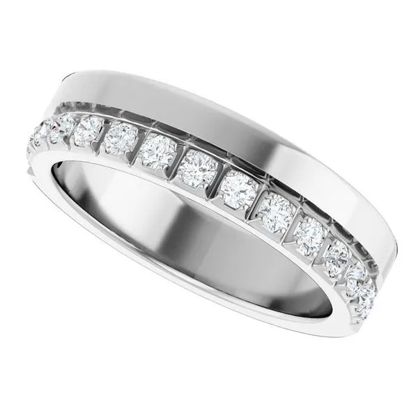 Single Sided Stepped-Edge Anniversary Band Image 5 L & L jewelers Scarborough, ME