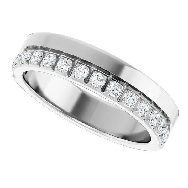 Single Sided Stepped-Edge Anniversary Band Image 5 L & L jewelers Scarborough, ME