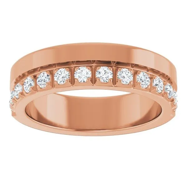 Single Sided Stepped-Edge Anniversary Band Image 3 Allain's Jewelry New Iberia, LA