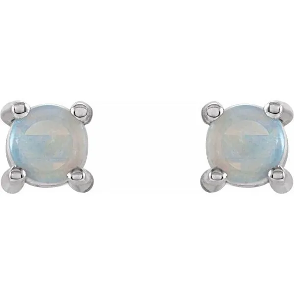 Round 4-Prong Cabochon Earrings Image 2 Rebel Diamonds New Hampton, IA