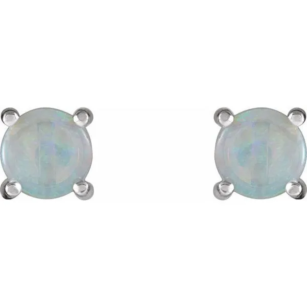 Round 4-Prong Cabochon Earrings Image 2 Rebel Diamonds New Hampton, IA