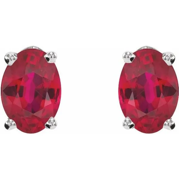 Oval 4-Prong Lightweight Stud Earrings Image 2 Shipley's Fine Jewelry Hampstead, MD