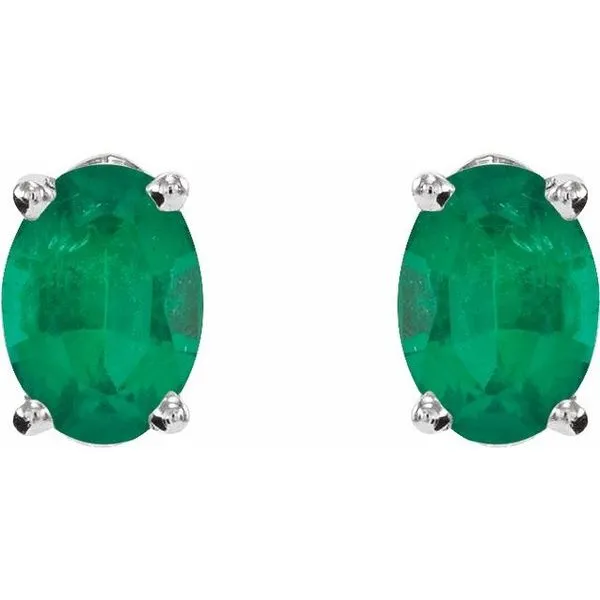 Oval 4-Prong Lightweight Stud Earrings Image 2 J. West Jewelers Round Rock, TX