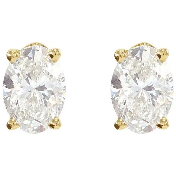 Oval 4-Prong Lightweight Stud Earrings Image 2 The Jewelry Source El Segundo, CA