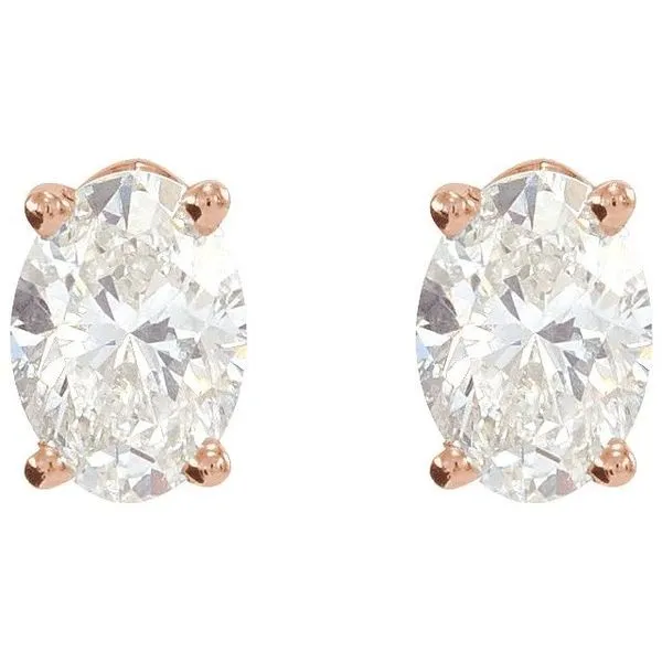 Oval 4-Prong Lightweight Stud Earrings Image 2 Paul James Jewelers Angels Camp, CA