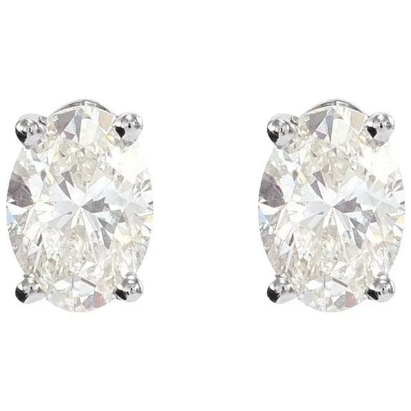 Oval 4-Prong Lightweight Stud Earrings Image 2 Rasmussen Jewelers Spanish Fork, UT