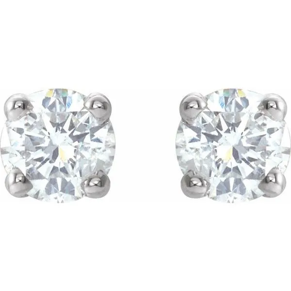 Round 4-Prong Lightweight Stud Earrings Image 2 Beckman Jewelers Inc Ottawa, OH