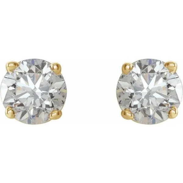 Round 4-Prong Lightweight Stud Earrings Image 2 Rasmussen Jewelers Spanish Fork, UT