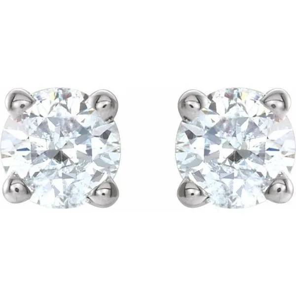 Round 4-Prong Lightweight Stud Earrings Image 2 Hopman Jewelers Elkhart, IN