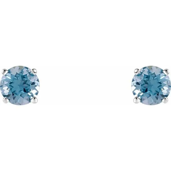 Round 4-Prong Lightweight Stud Earrings Image 2 Blue Heron Jewelry Company Poulsbo, WA