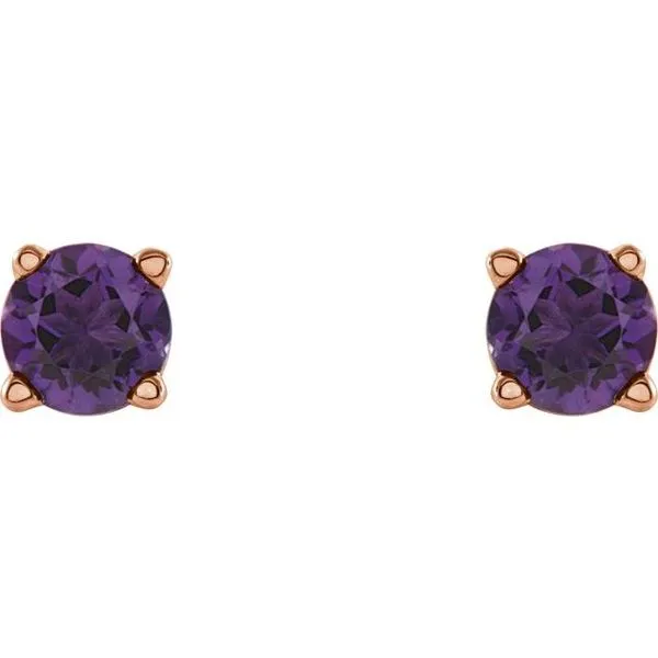 Round 4-Prong Lightweight Stud Earrings Image 2 Blue Heron Jewelry Company Poulsbo, WA