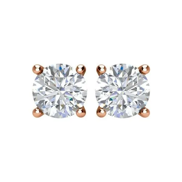 Round 4-Prong Lightweight Stud Earrings Image 2 Bauble Patch Jewelers Comstock Park, MI