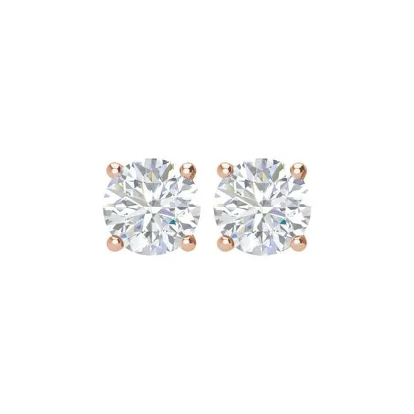 Round 4-Prong Lightweight Stud Earrings Image 2 Hopman Jewelers Elkhart, IN