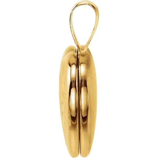 Enamel Roses & Cross Heart Locket Image 2 J. Anthony Jewelers Neenah, WI