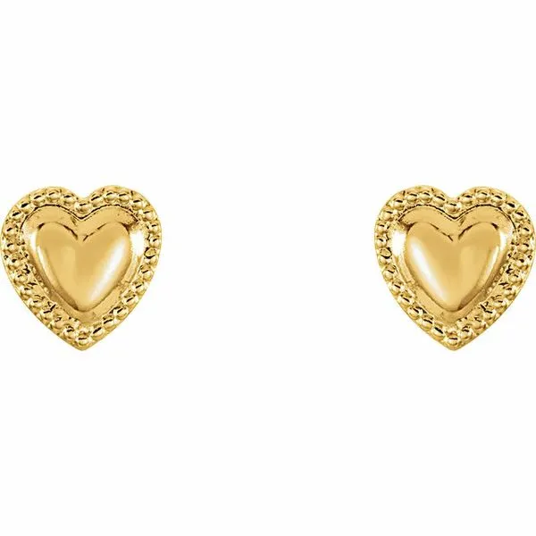 Youth Heart Earrings Image 2 J. Meredith Jewelers Delafield, WI