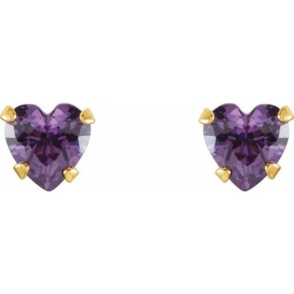 Heart Snap-In Youth Stud Earrings Image 2 J. Meredith Jewelers Delafield, WI
