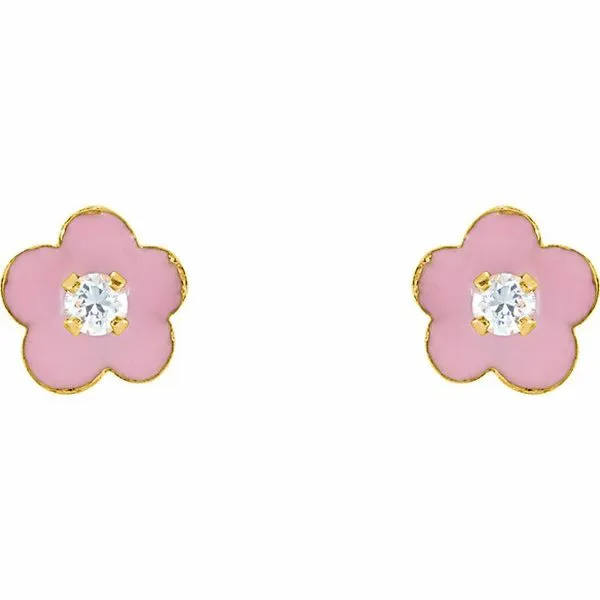 Youth Enamel Flower Earrings Image 2 Rasmussen Jewelers Spanish Fork, UT