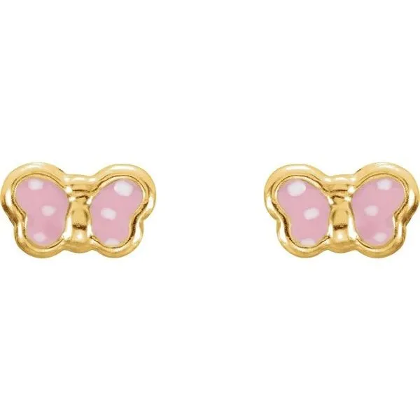 Youth Enamel Butterfly Earrings Image 2 Arnold's Jewelry and Gifts Logansport, IN